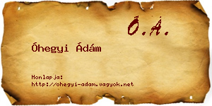 Óhegyi Ádám névjegykártya